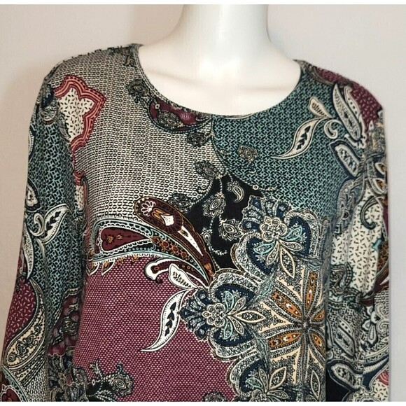 Chico's Paisley Crew-Neck Knit Top Size 2 (Med) - Picture 7 of 13